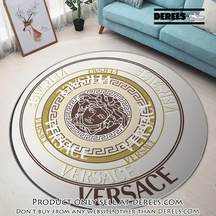 Versace medusa pattern luxury brand fashion round rug carpet home decor special gift dr2044857